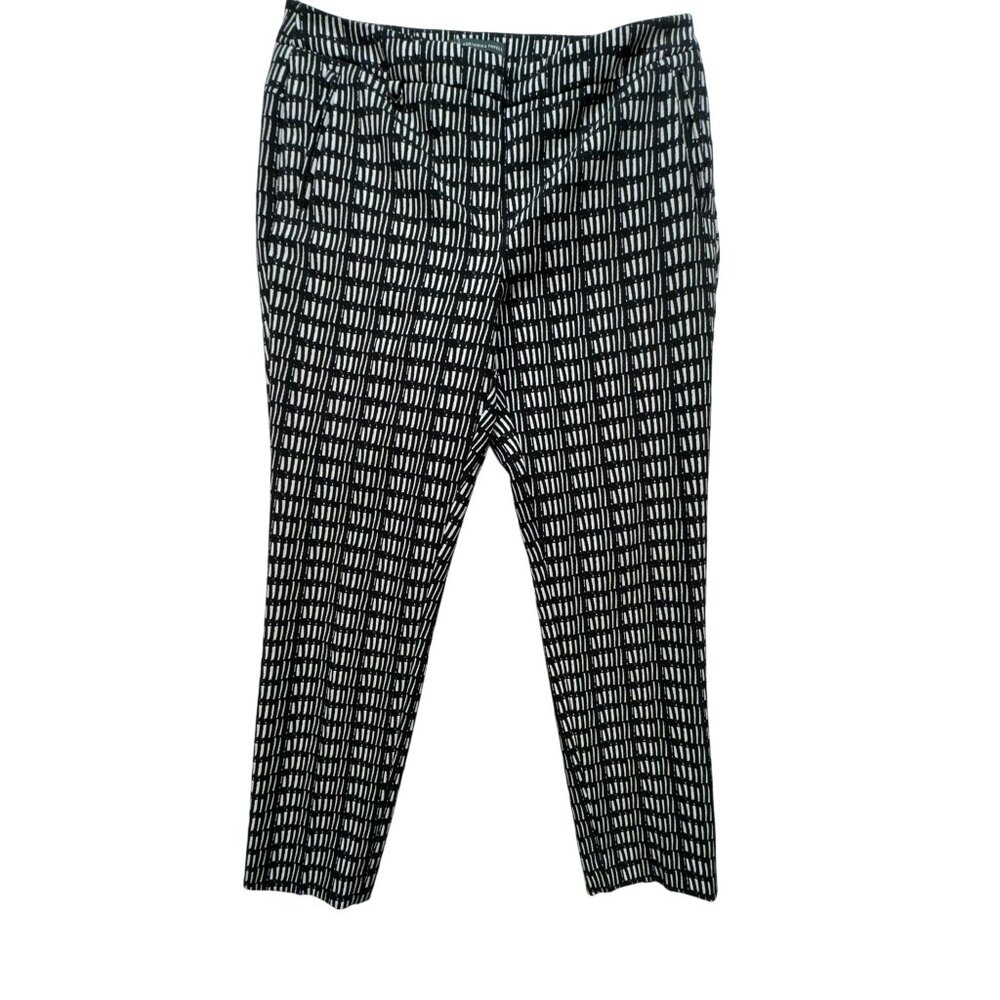 Adrianna Papell Womens  Ankle Pants Size 10/12 Black & White Patterned